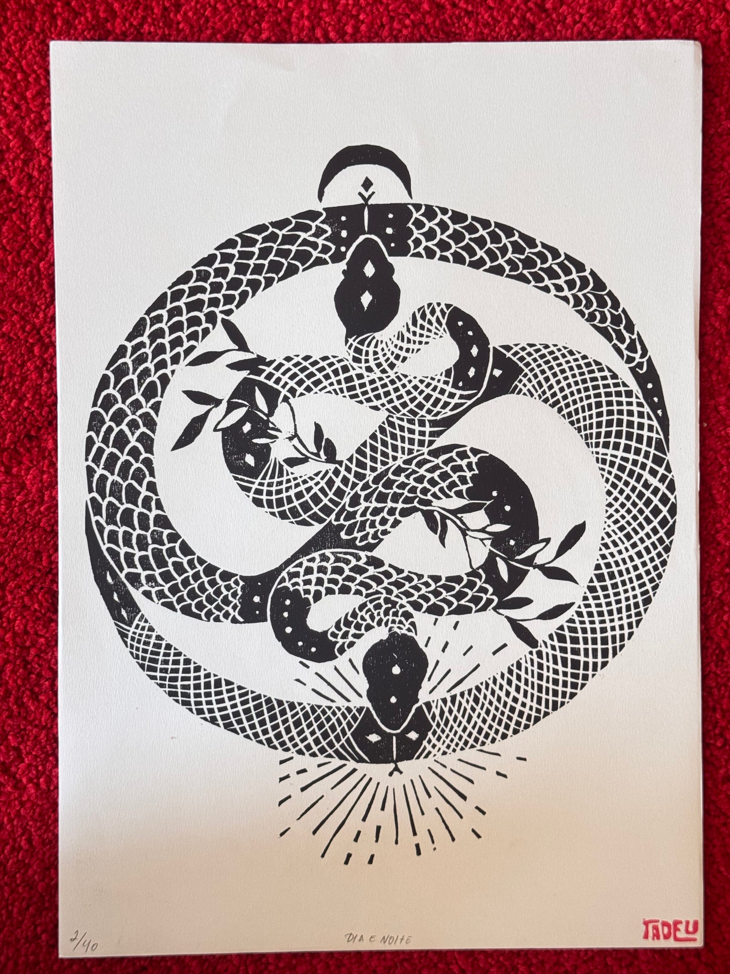 Dia e Noite - xylogravure