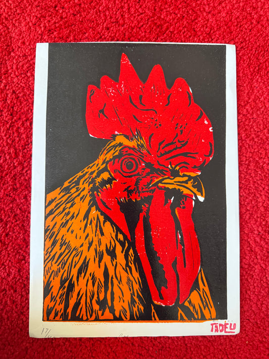 Coq - Xilogravure / SOLD