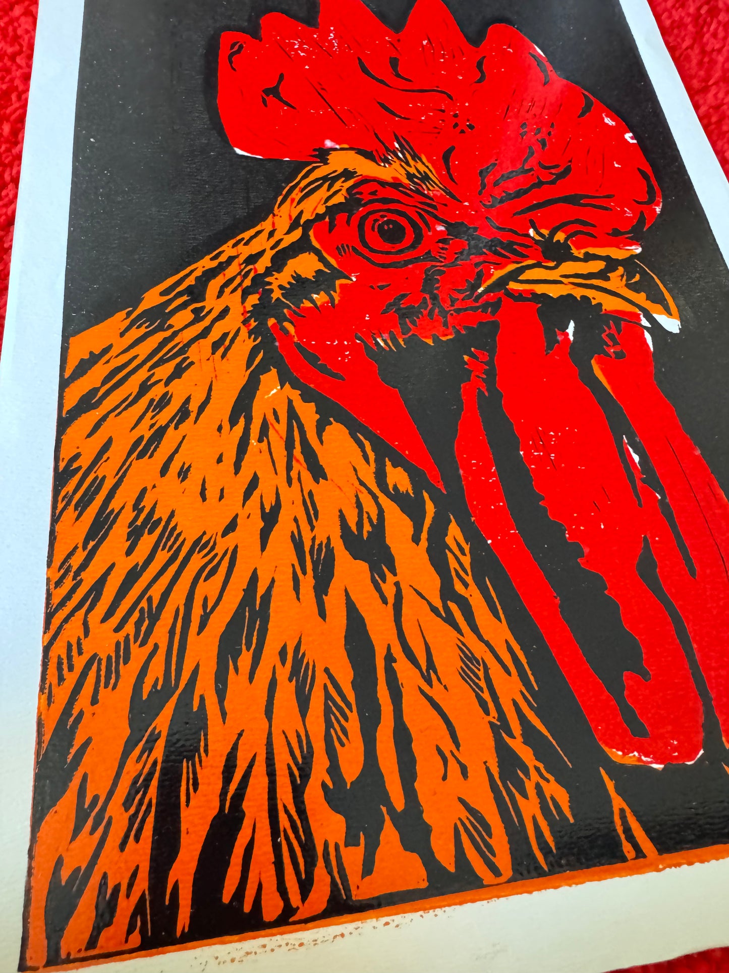 Coq - Xilogravure / SOLD